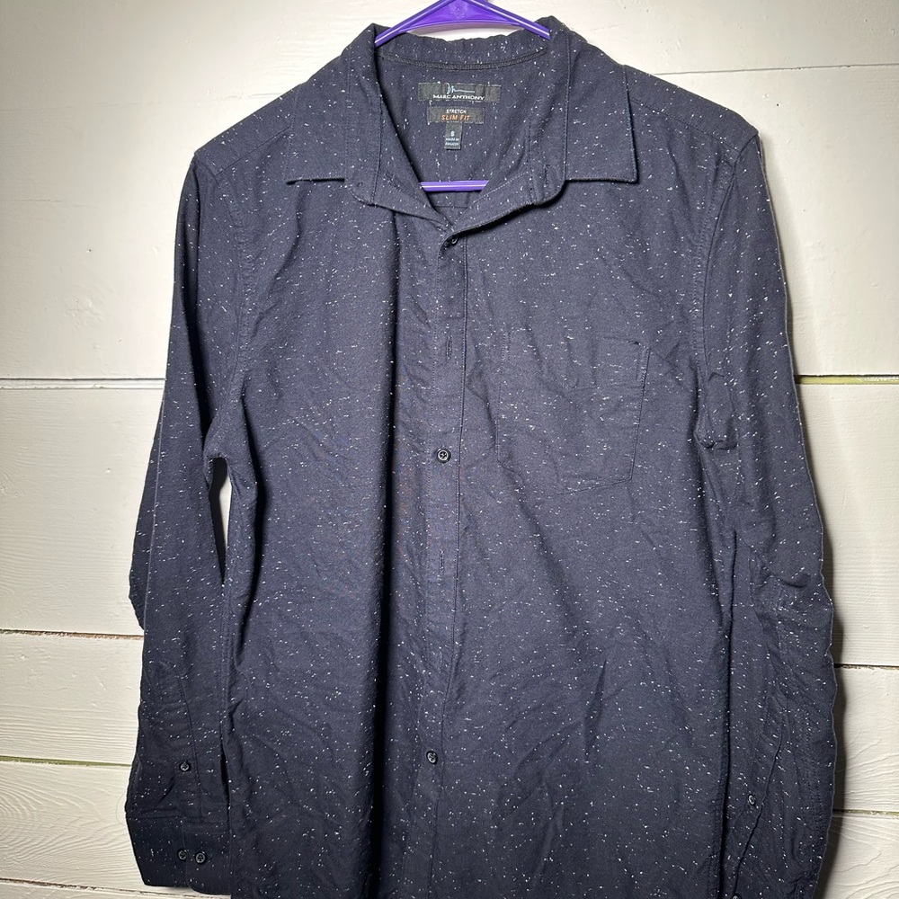Marc Anthony Black Speckled Slim Fit Shirt